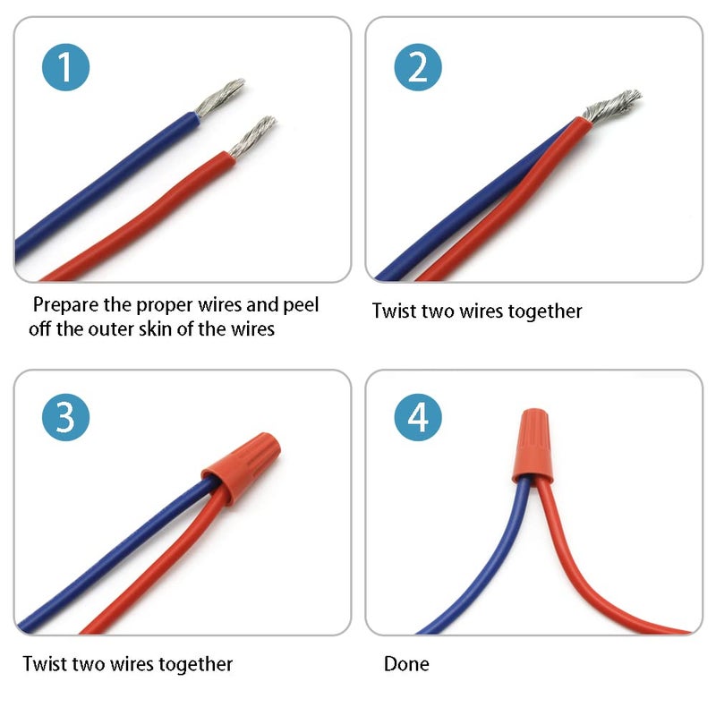 ZIPCCI 300 Pcs Electrical Wire Connectors, Red Wire Caps Screw Terminals Twist Nuts Connection - Image 5